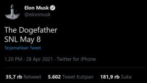 Doge Langsung Terbang Ke Bulan saat Elon Musk Twit Ini